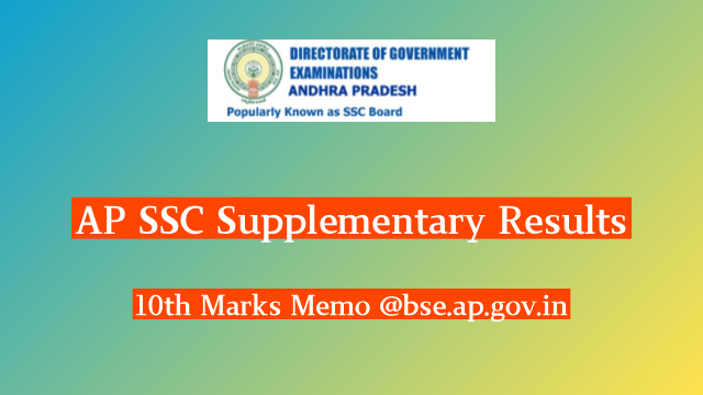 Ap Ssc Supplementary Results 2024 Out 10th Marks Memo 0962